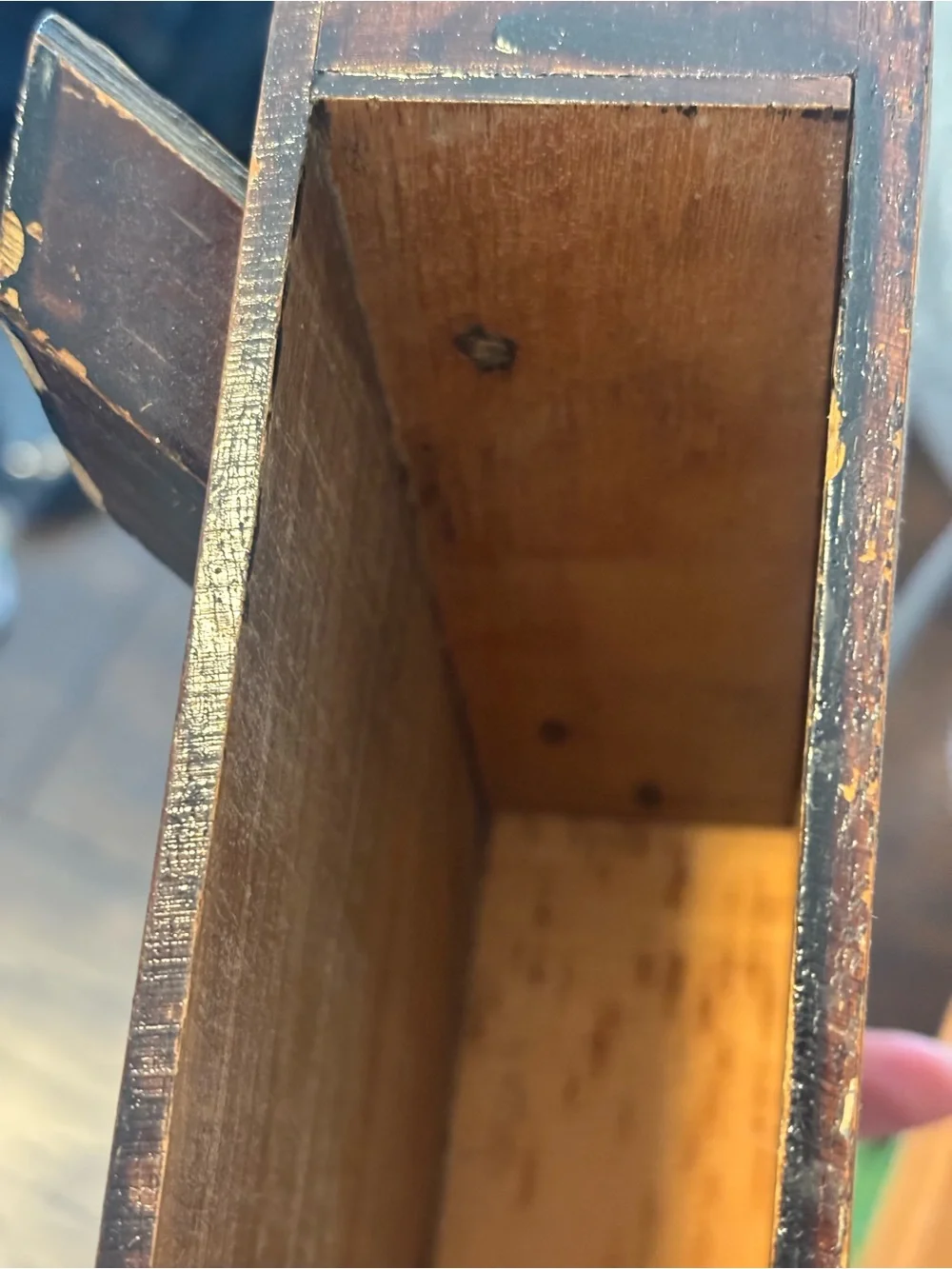 Vintage Wooden Slant Top Desk Box with Pull Out Drawer- primitive rustic storage